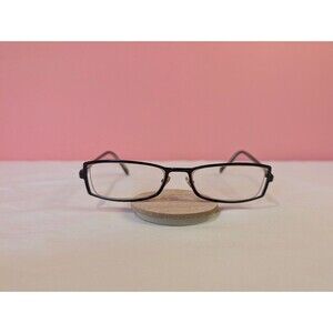 Vintage Versace Rectangular Metal Eyeglass Frame Black Made in Italy 1069